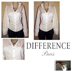 Difference Paris  White Cotton Button Down Shirt